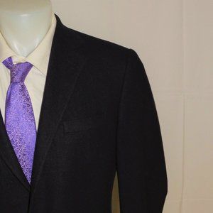 Ralph Lauren Purple Label Blue Custom Cashmere Flannel Two Button Sport Coat 40L